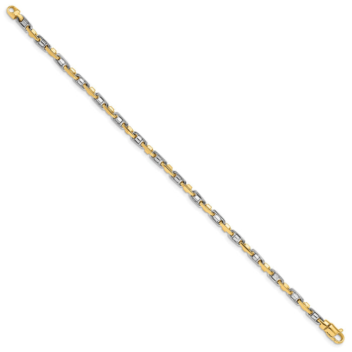 14k Two-tone 3.5mm Fancy Link Chain-LK696-7.25