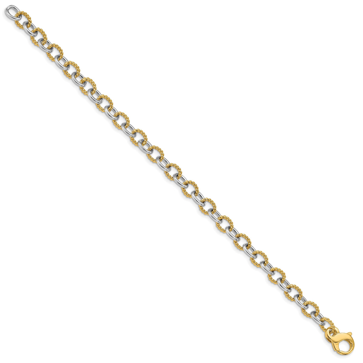 14k Two-tone 6.5mm Fancy Link Chain-LK699-8.5