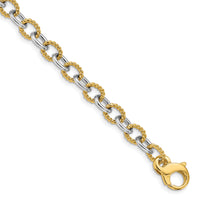 14k Two-tone 6.5mm Fancy Link Chain-LK699-8.5