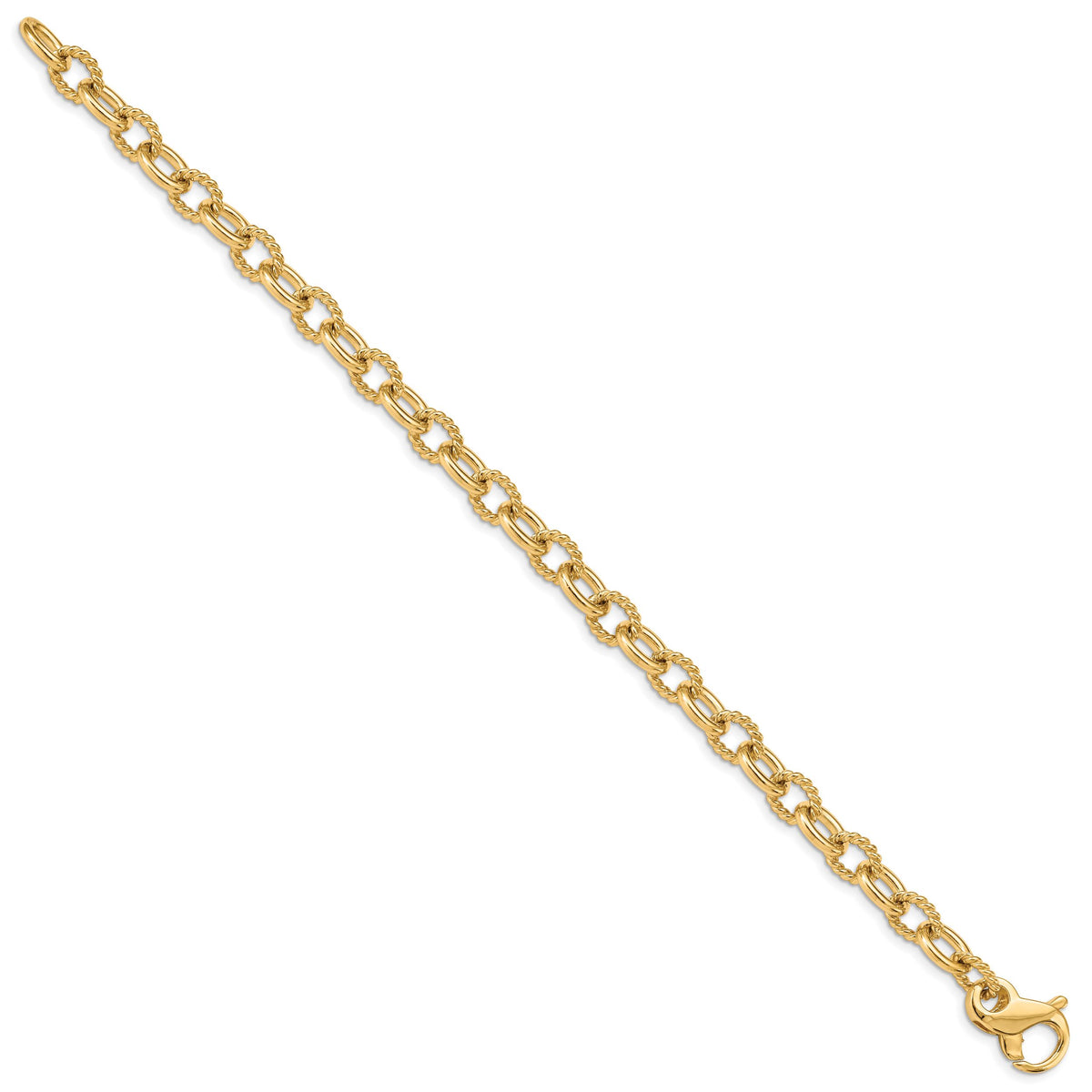14k 7.8mm Hand-polished Fancy Link Bracelet-LK705-8.5