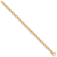 14k 7.8mm Hand-polished Fancy Link Bracelet-LK705-8.5