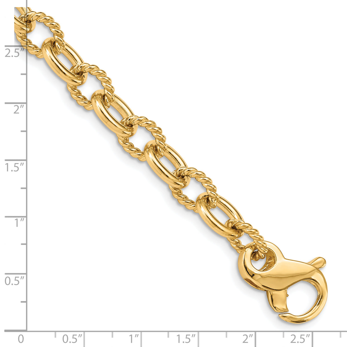 14k 7.8mm Hand-polished Fancy Link Bracelet-LK705-8.5
