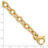 14k 7.8mm Hand-polished Fancy Link Bracelet-LK705-8.5