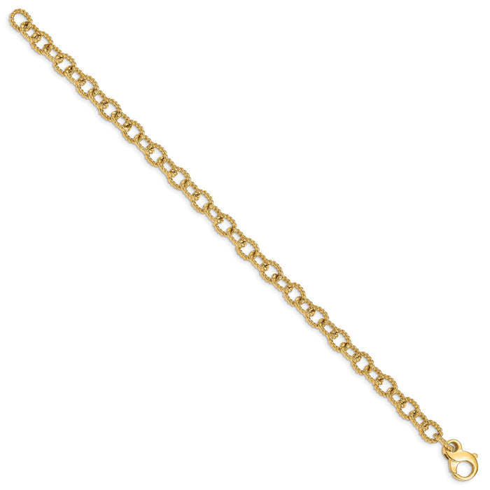 14K 6.5mm Polished Hand-polished Fancy Link Bracelet-LK706-8.5