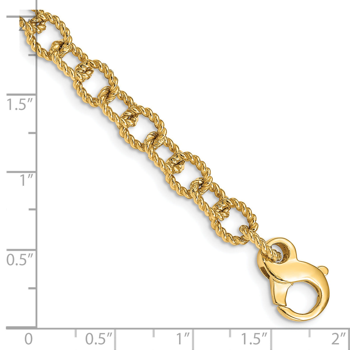 14K 6.5mm Polished Hand-polished Fancy Link Bracelet-LK706-7.5