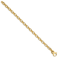 14K 6.2mm Hand-polished Fancy Link Bracelet-LK709-8.5