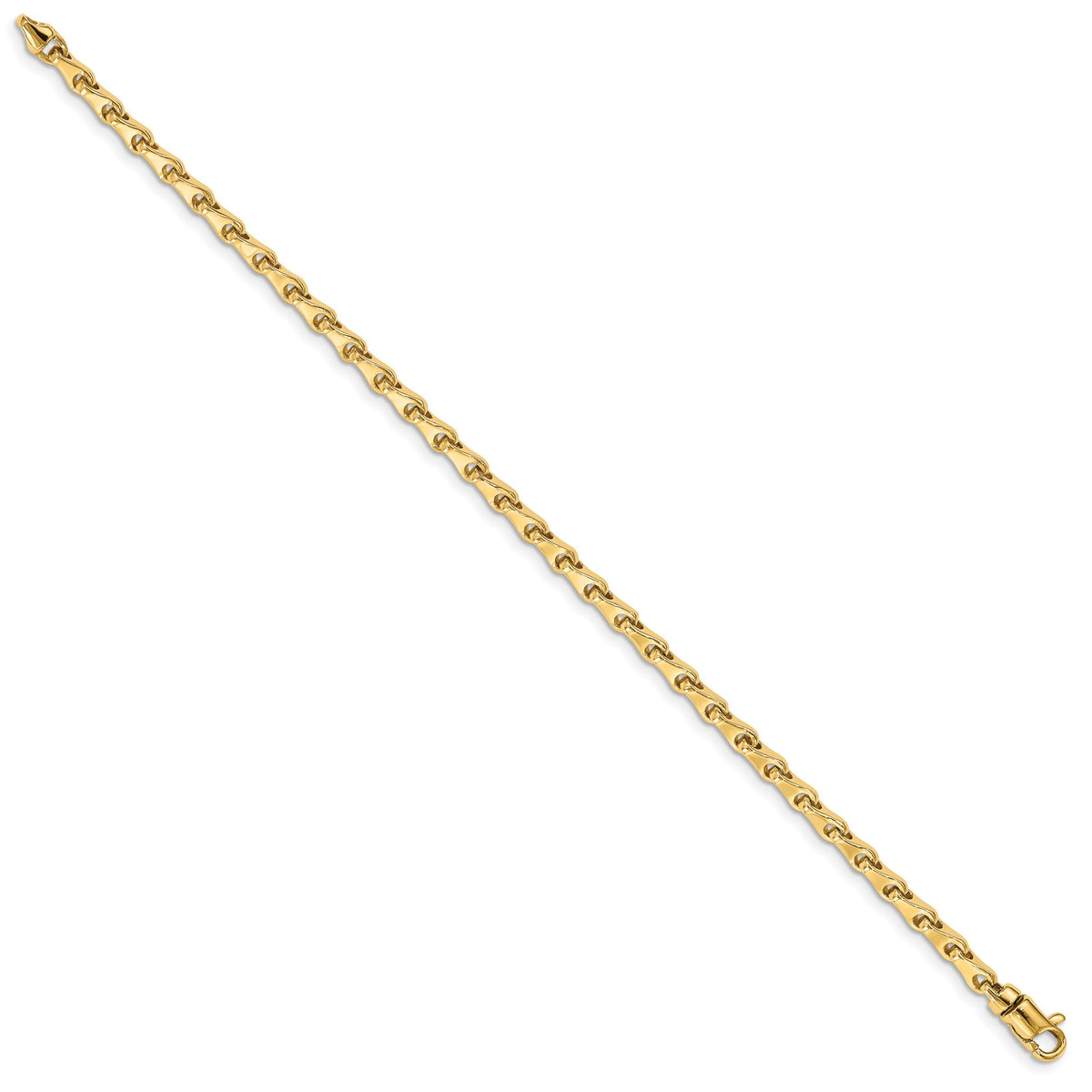 14k 3.3mm Hand-polished Fancy Link Bracelet-LK723-7
