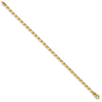 14k 3.3mm Hand-polished Fancy Link Bracelet-LK723-7
