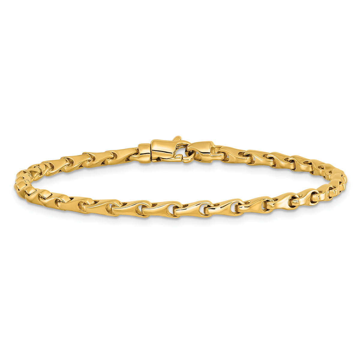 14k 3.3mm Hand-polished Fancy Link Bracelet-LK723-7