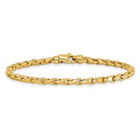 14k 3.3mm Hand-polished Fancy Link Bracelet-LK723-8.25