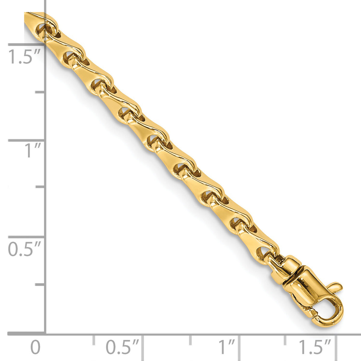 14k 3.3mm Hand-polished Fancy Link Bracelet-LK723-8.25