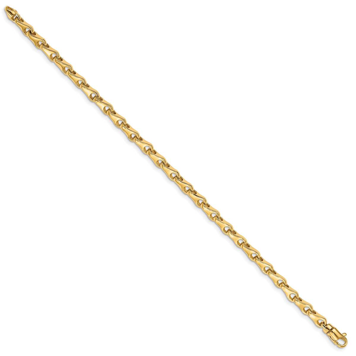 14k 3.9mm Hand-polished Fancy Link Bracelet-LK724-7.25
