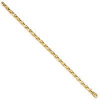 14k 3.9mm Hand-polished Fancy Link Bracelet-LK724-7.25