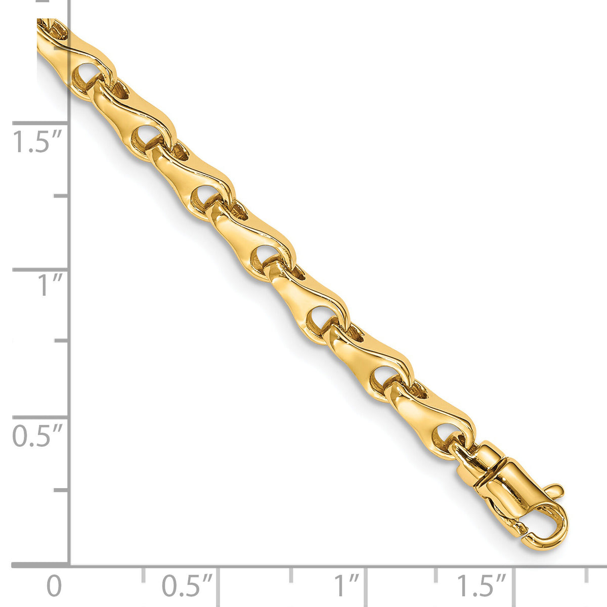 14k 3.9mm Hand-polished Fancy Link Bracelet-LK724-8.25