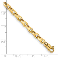 14k 3.9mm Hand-polished Fancy Link Bracelet-LK724-8.25