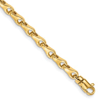 14k 3.9mm Hand-polished Fancy Link Bracelet-LK724-8.25