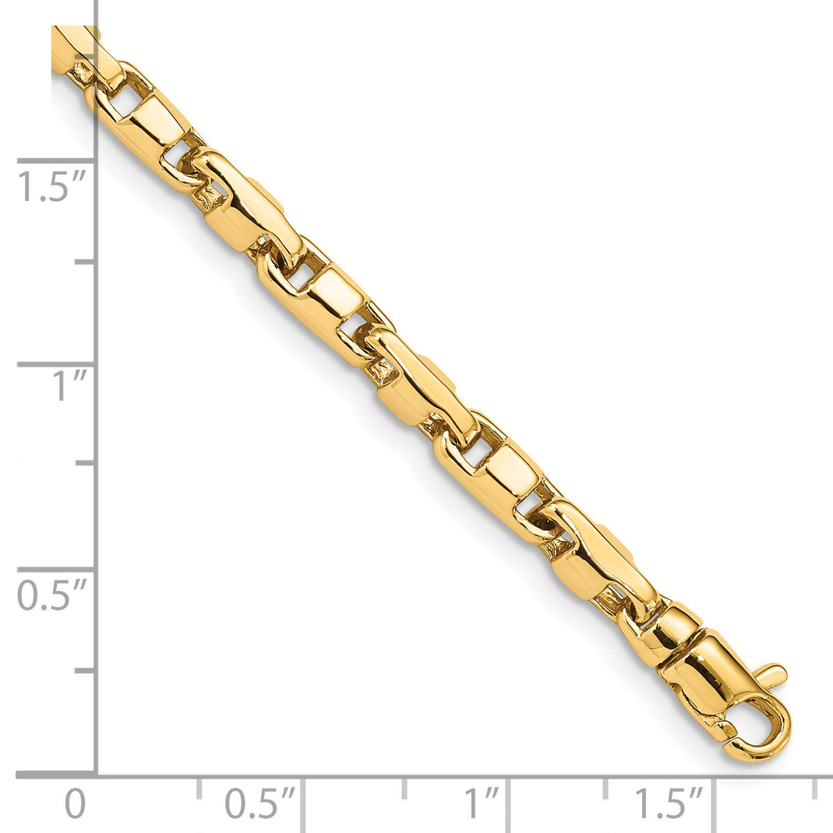 14K 4mm Hand-polished Fancy Link Bracelet-LK737-7