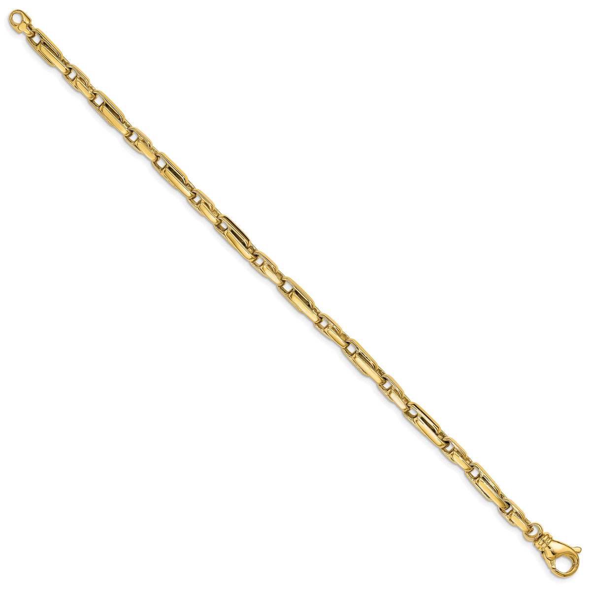 14k 5mm Hand-polished Fancy Link Bracelet-LK738-8.5