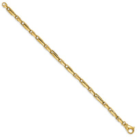 14k 5mm Hand-polished Fancy Link Bracelet-LK738-8.5