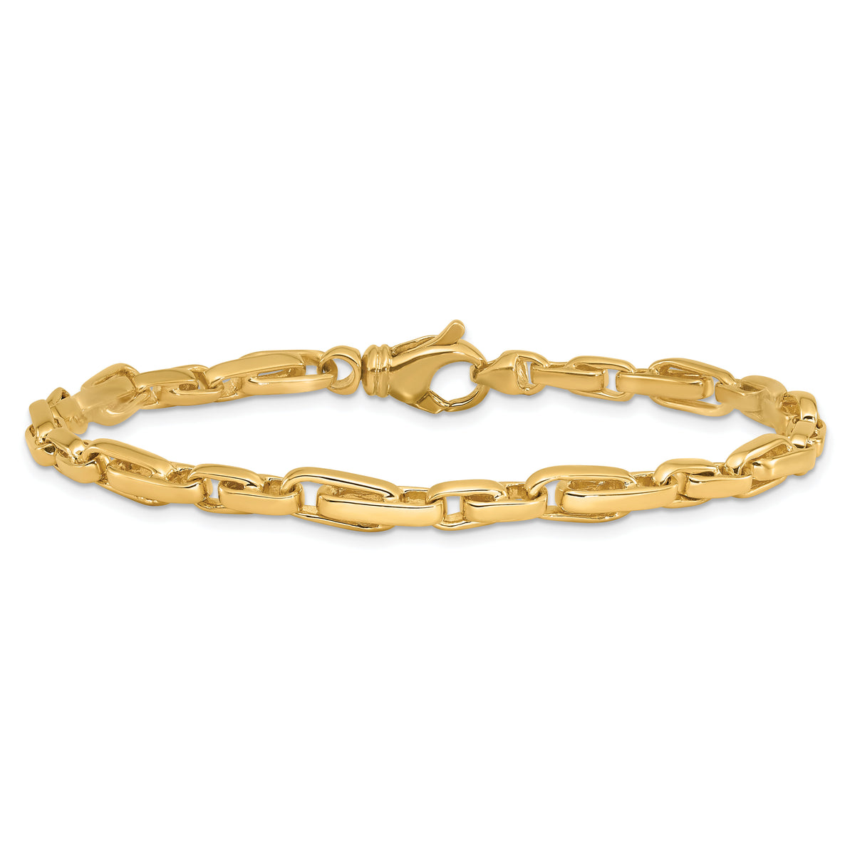 14k 5mm Hand-polished Fancy Link Bracelet-LK738-8.5