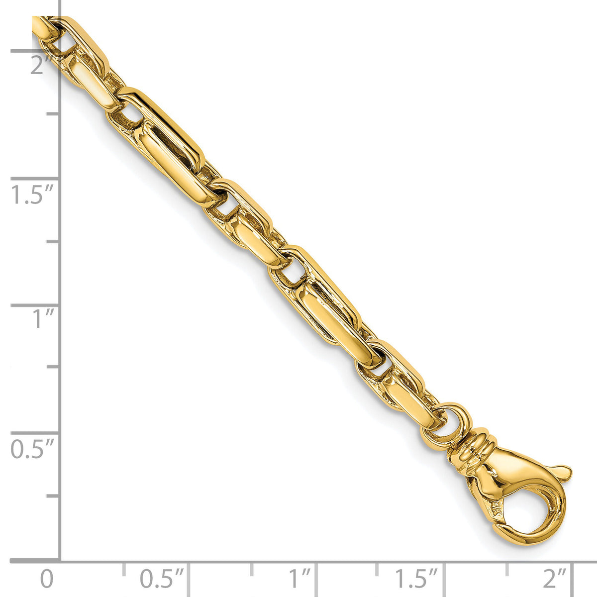 14k 5mm Hand-polished Fancy Link Bracelet-LK738-8.5