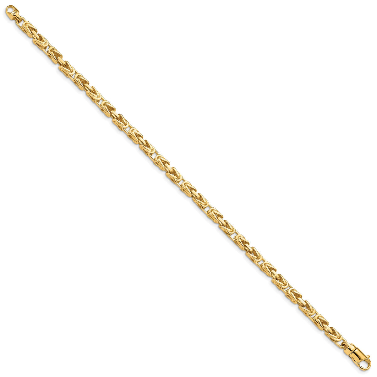 14k 4.1mm Hand-polished Byzantine Link Bracelet-LK744-8.5