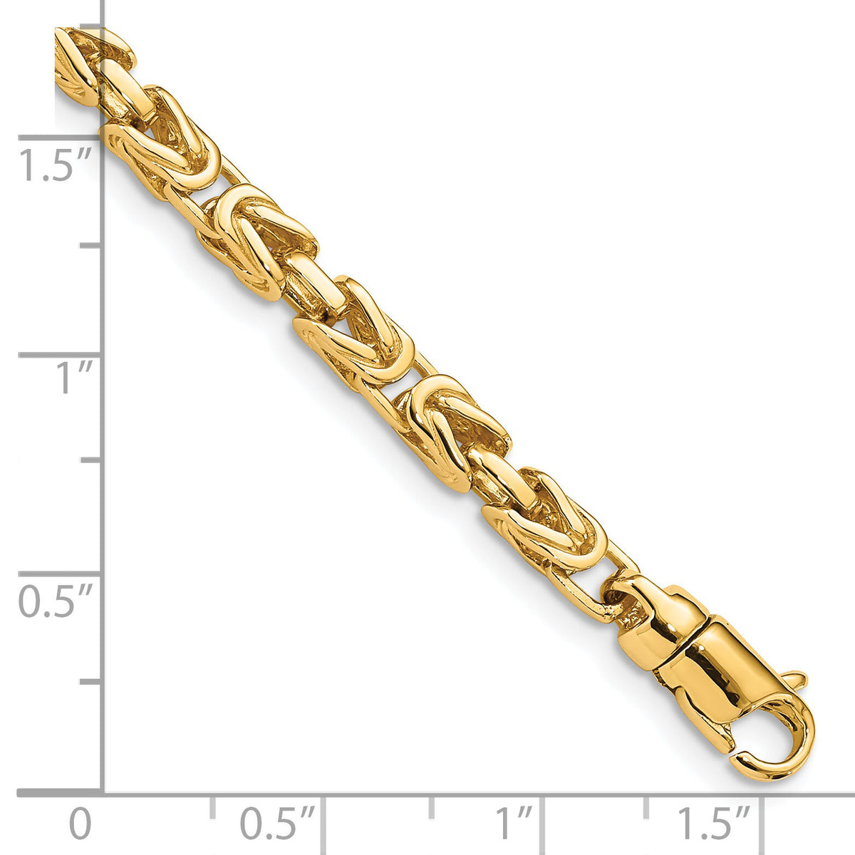 14k 4.1mm Hand-polished Byzantine Link Bracelet-LK744-8.5