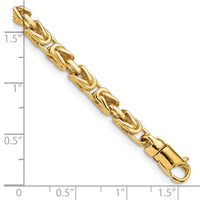 14k 4.1mm Hand-polished Byzantine Link Bracelet-LK744-8.5