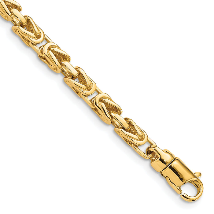 14k 4.1mm Hand-polished Byzantine Link Bracelet-LK744-8.5