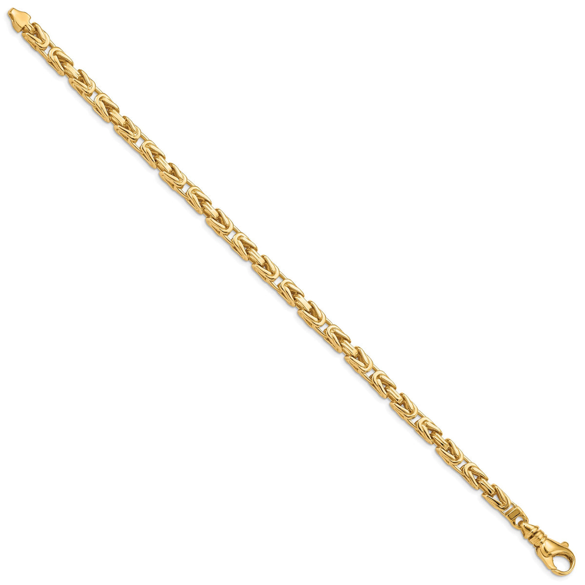 14k 4.9mm Hand-polished Byzantine Link Bracelet-LK745-8.75