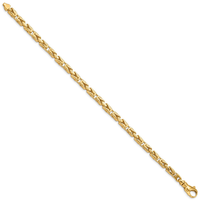 14k 4.9mm Hand-polished Byzantine Link Bracelet-LK745-8.75