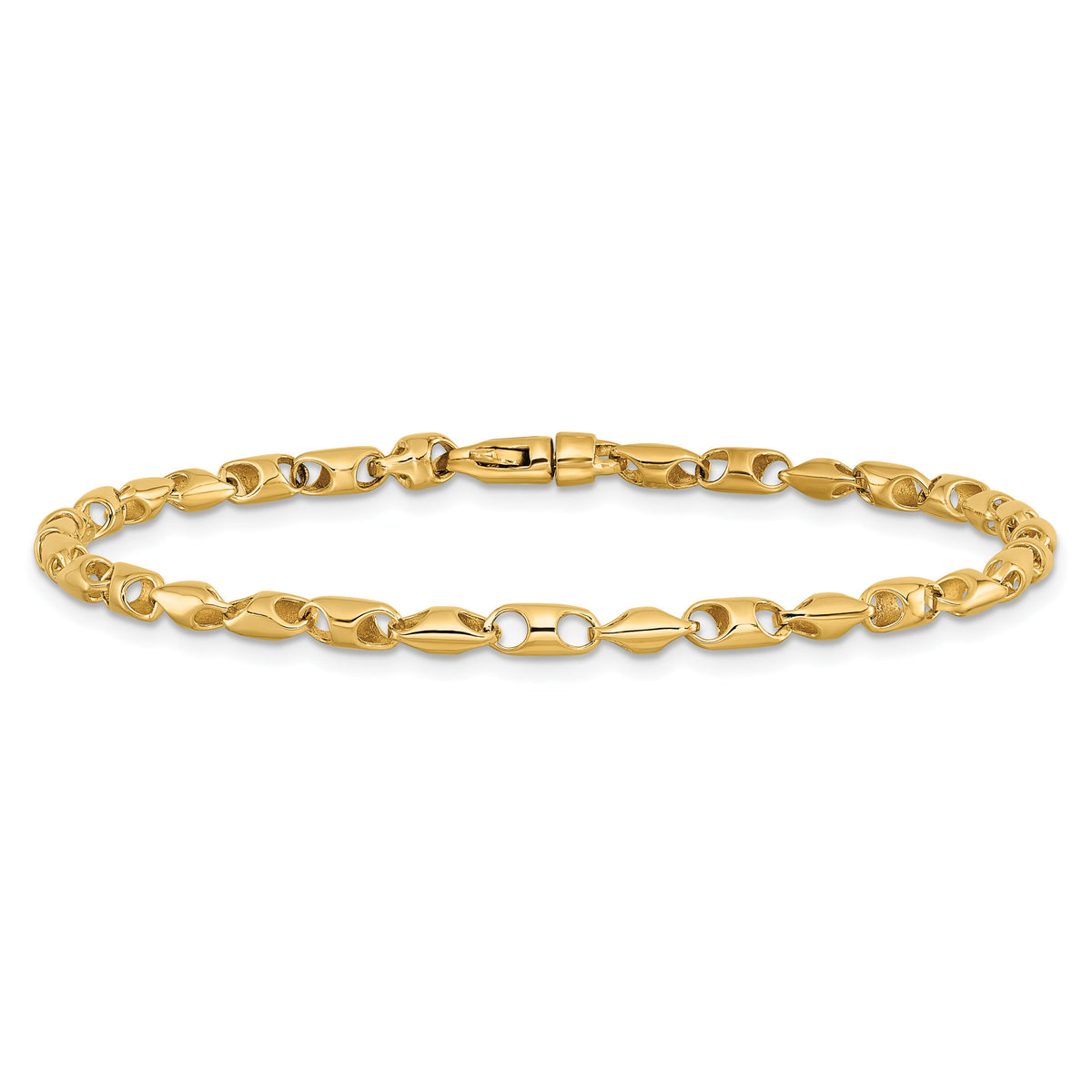 14K 3.1mm Fancy Link Bracelet-LK749-7.5
