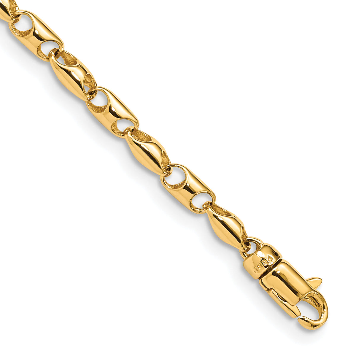 14K 3.1mm Fancy Link Bracelet-LK749-7.5