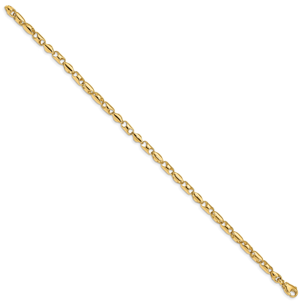 14k 4.1mm Fancy Barrel Link Bracelet-LK750-8.5