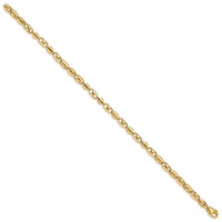 14k 4.1mm Fancy Barrel Link Bracelet-LK750-8.5