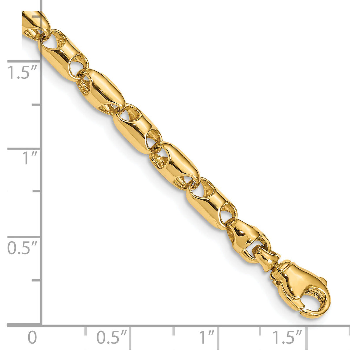 14k 4.1mm Fancy Barrel Link Bracelet-LK750-8.5