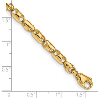 14k 4.1mm Fancy Barrel Link Bracelet-LK750-8.5