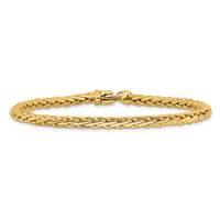 14K 4.4mm Hand-polished Flat-Edged Woven Link Bracelet-LK754-8.75