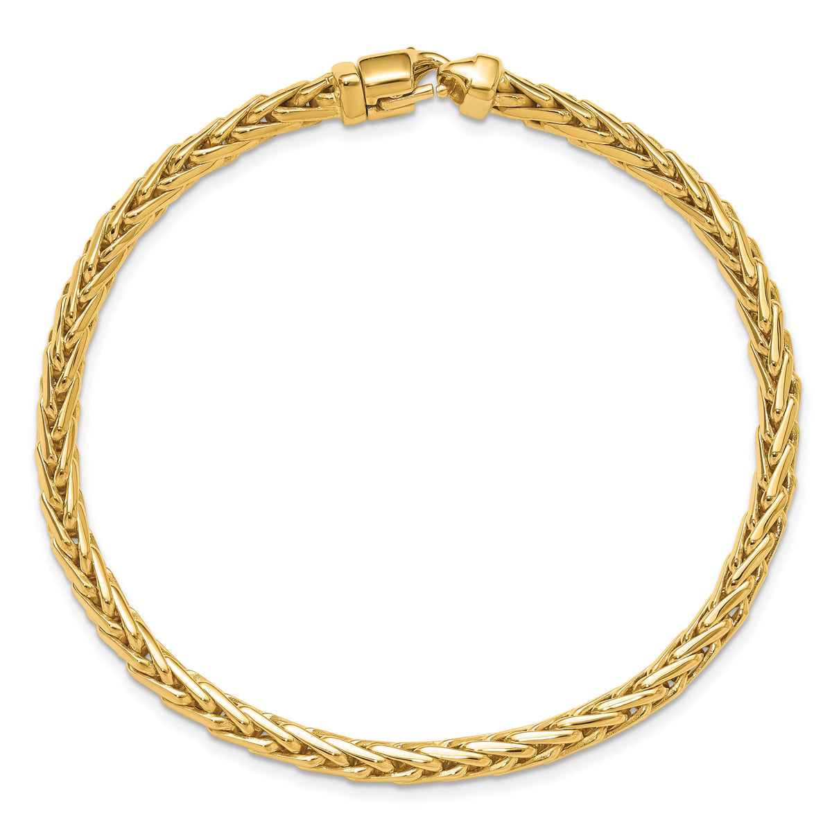 14K 4.4mm Hand-polished Flat-Edged Woven Link Bracelet-LK754-8.75