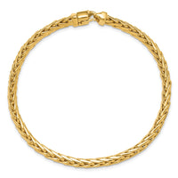 14K 4.4mm Hand-polished Flat-Edged Woven Link Bracelet-LK754-8.75