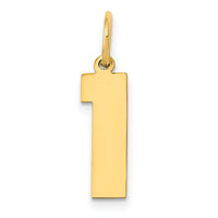 14k Medium Polished Number 1 Charm-LM01