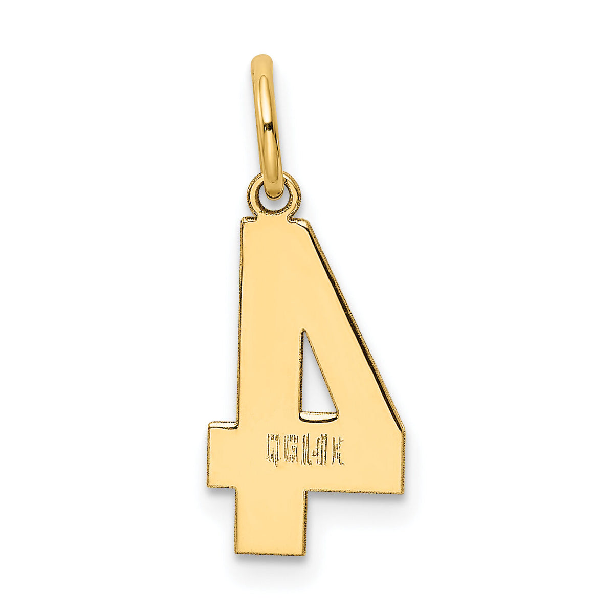 14k Medium Polished Number 4 Charm-LM04