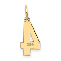 14k Medium Polished Number 4 Charm-LM04