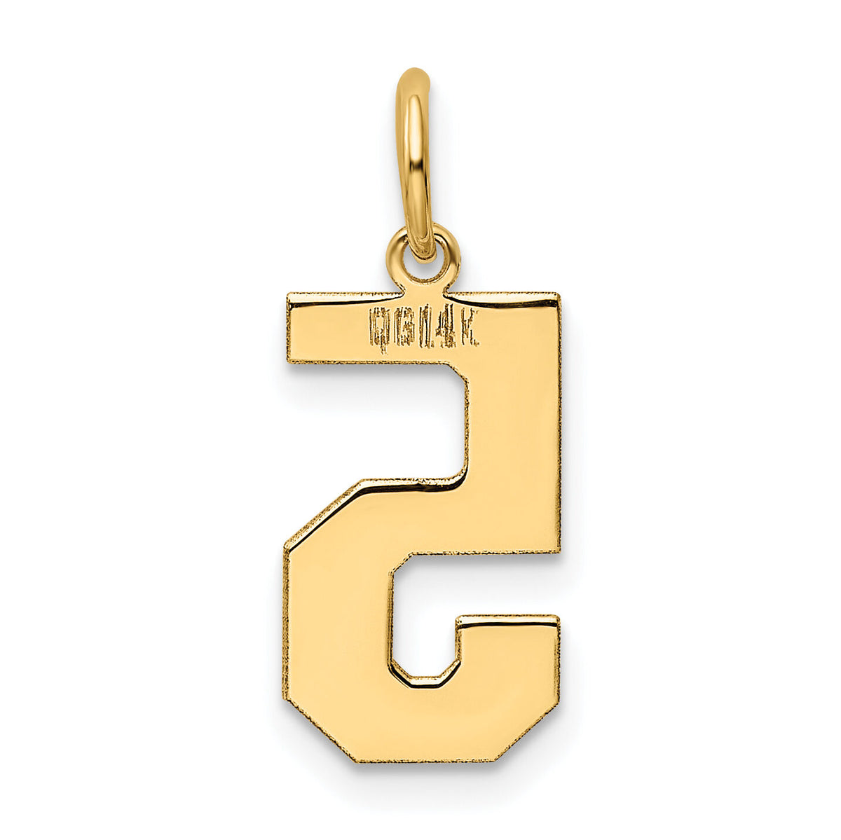 14k Medium Polished Number 5 Charm-LM05