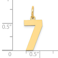 14k Medium Polished Number 7 Charm-LM07