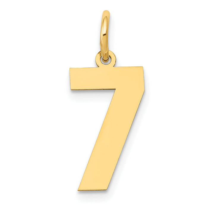 14k Medium Polished Number 7 Charm-LM07