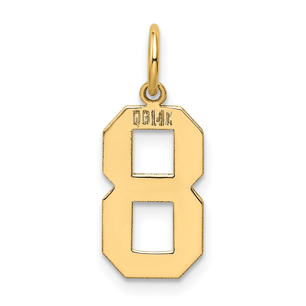 14k Medium Polished Number 8 Charm-LM08