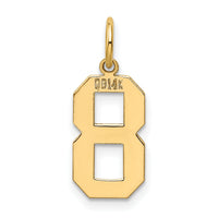 14k Medium Polished Number 8 Charm-LM08