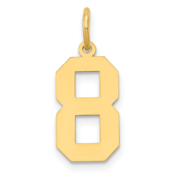 14k Medium Polished Number 8 Charm-LM08