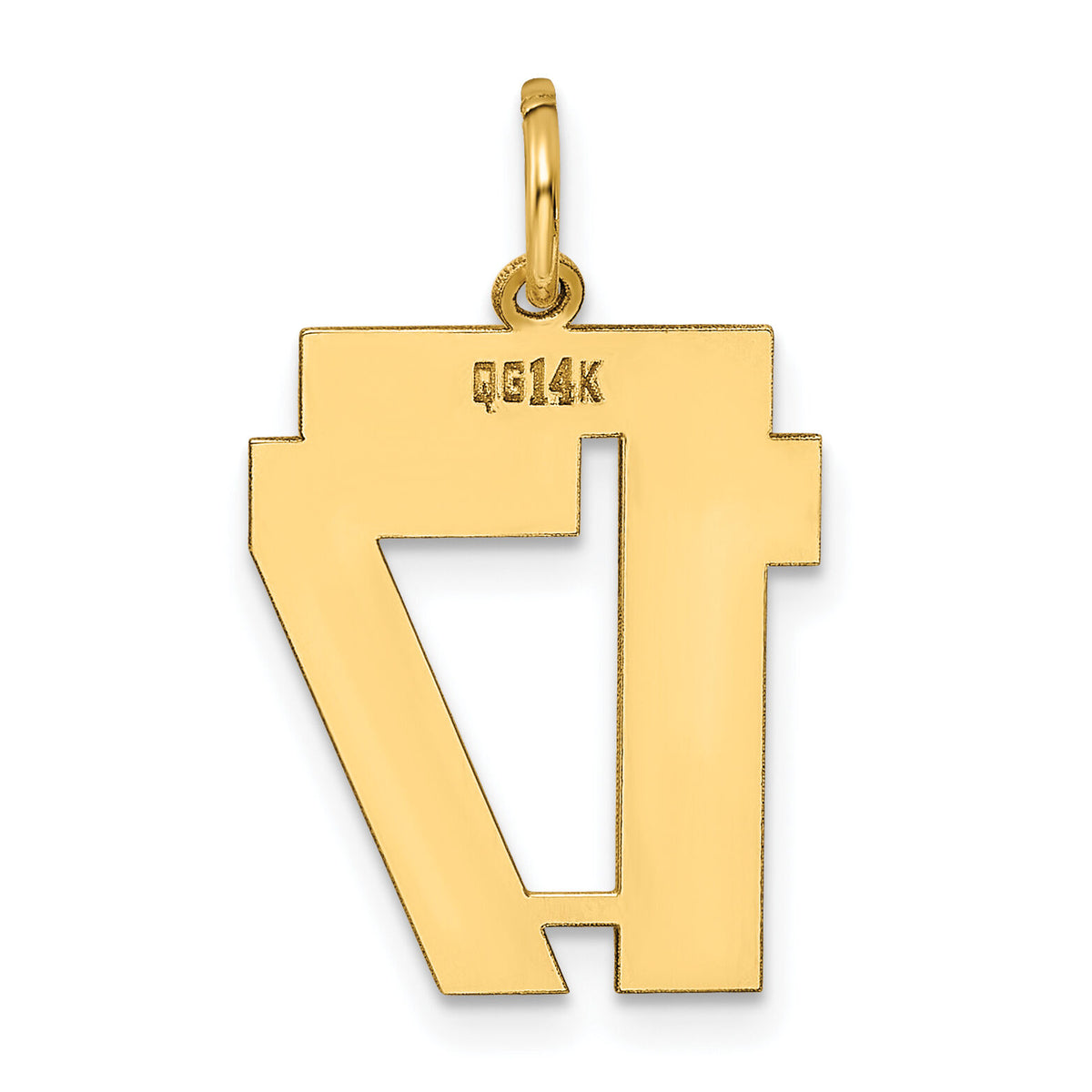 14k Medium Polished Number 17 Charm-LM17